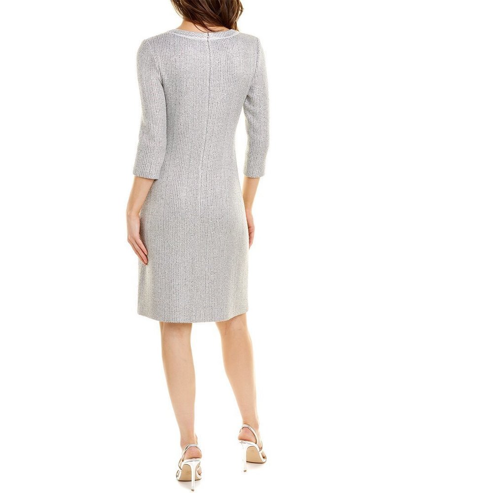 St. John Shimmer Inlay Tweed Sheath Dress - Picture 2 of 4